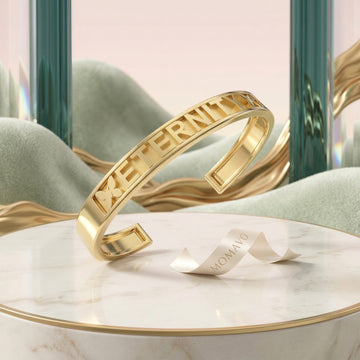 Charm Mark Personalized Cuff Bracelet | 18K Gold Plated