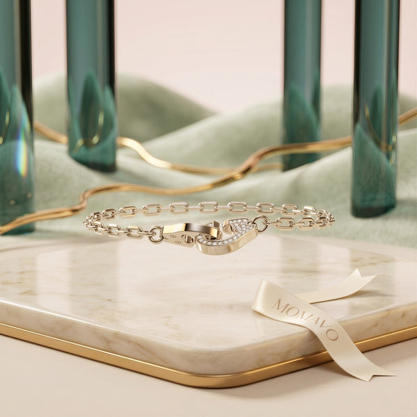 Pavé Loop Bracelet | 18K Gold Plated