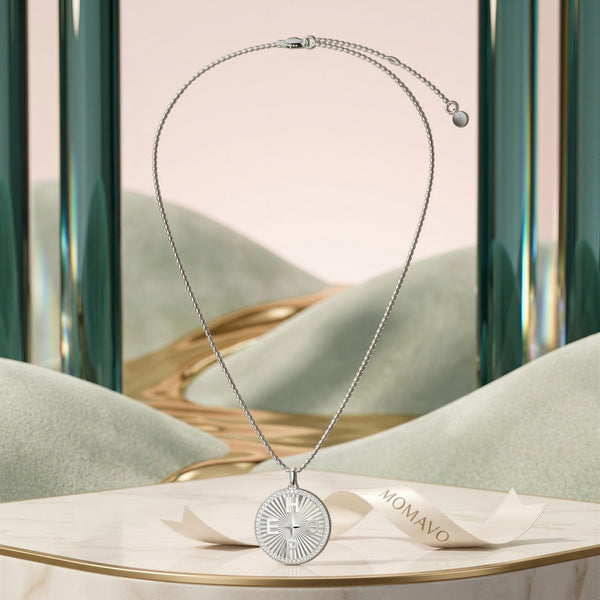 Engravable Medallion Necklace | Silver