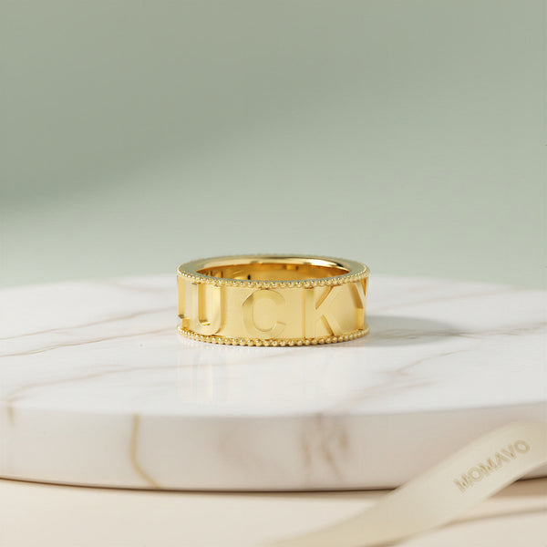 Milgrain Charm Ring | 18K Gold Plated