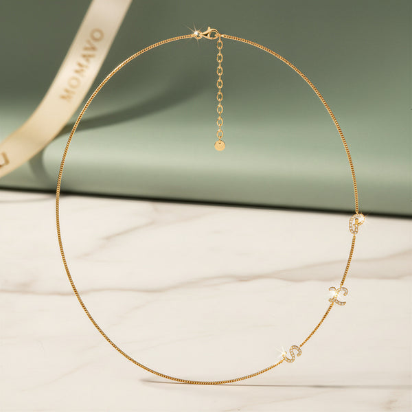 Initial Link Tilt Necklace | 18K Gold Plated