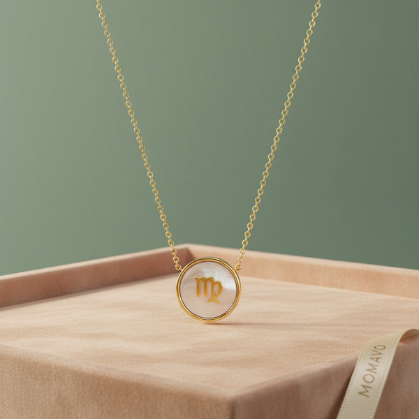 Pearl Zodiac Pendant Necklace | 18K Gold Plated