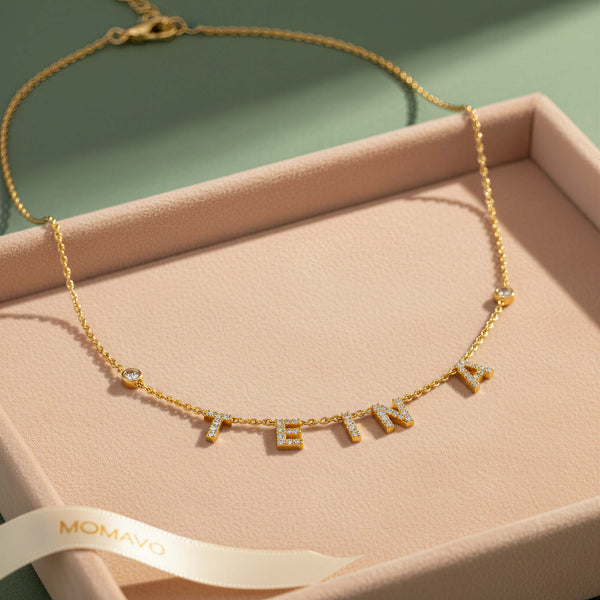 Monogram Letter Necklace | 18K Gold Plated