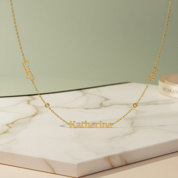 Linked by Love Personalized Gemstone Necklace | 18K Gold Plated