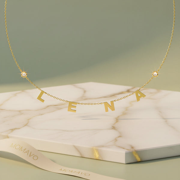 Monogram Letter Necklace | 18K Gold Plated
