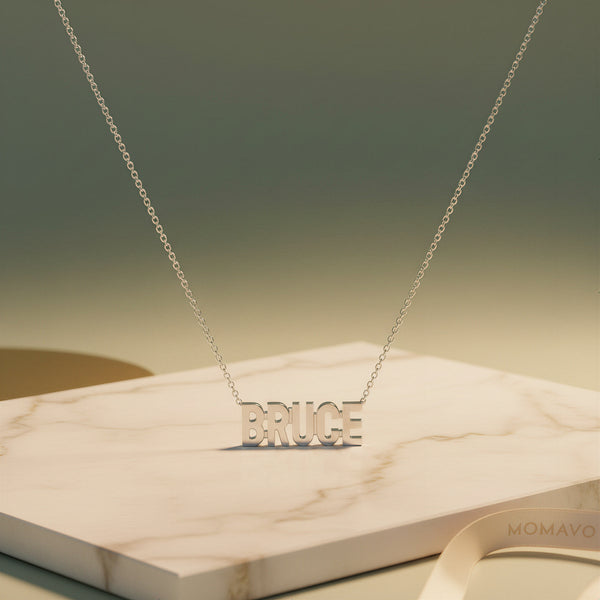 Signature Name Necklace | Rhodium Silver