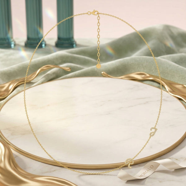 Initial Link Tilt Necklace | 18K Gold Plated