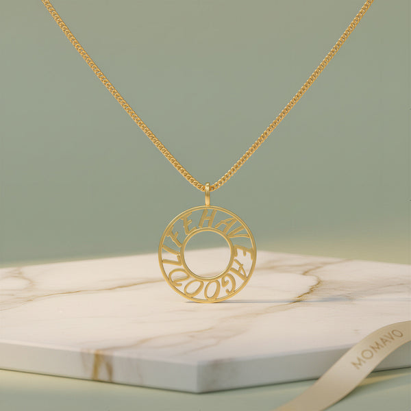 Memo Circle Necklace | 18K Gold Plated