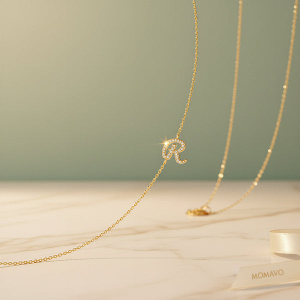 Initial Link Tilt Necklace | 18K Gold Plated