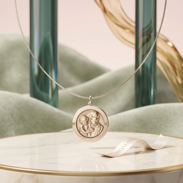 Carved Circle Personalized Necklace | Silver