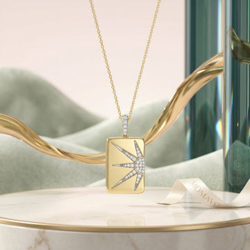 Golden Ray Locket Necklace | 18K Gold Plated