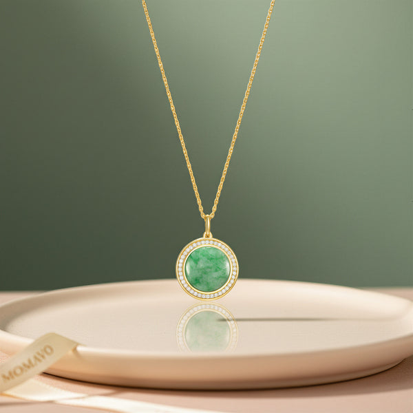 Legacy Jade Locket Necklace | 18K Gold Plated
