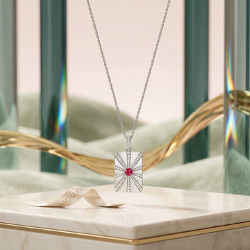 Modern Ray Locket Necklace | Silver