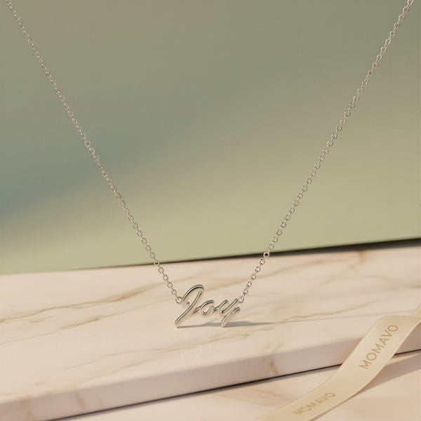 Classic Name Necklace | Rhodium Plated