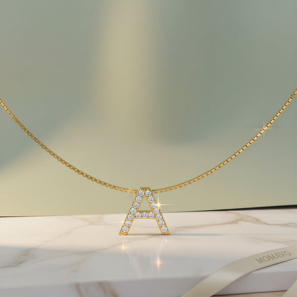 Monogram Initial Necklace | 18K Gold Plated