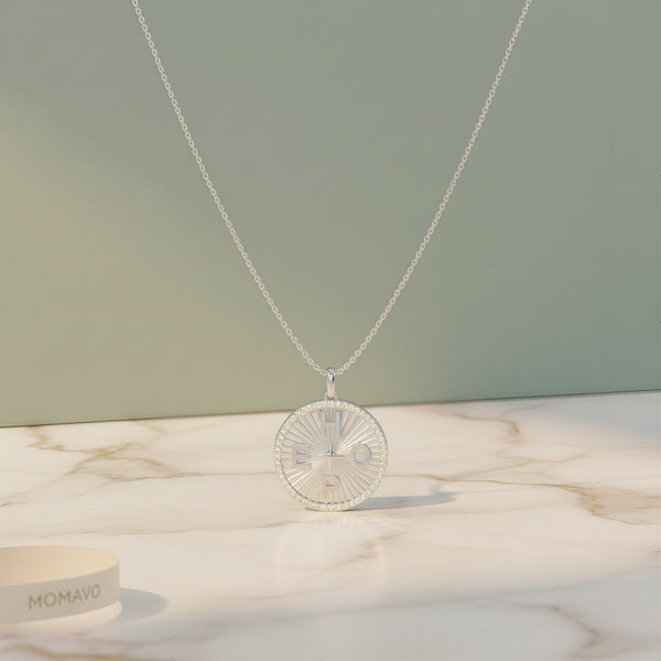 Engravable Medallion Necklace | Silver