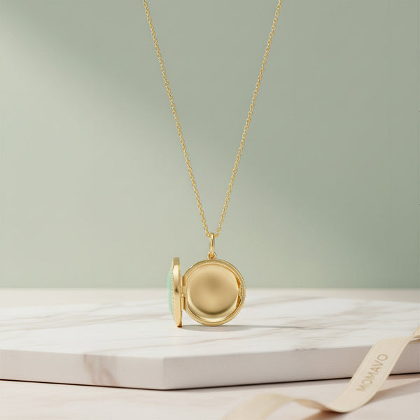 Legacy Jade Locket Necklace | 18K Gold Plated