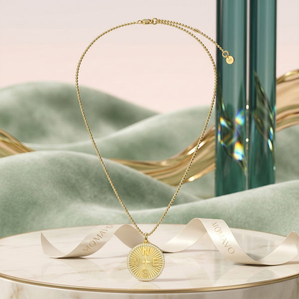 Story Medallion Necklace | 18K Gold Plated