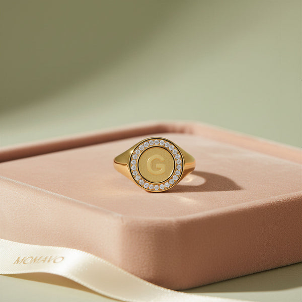 Monogram Initial Ring | 18K Gold Plated