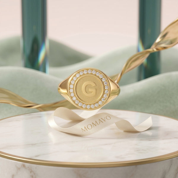 Monogram Initial Ring | 18K Gold Plated