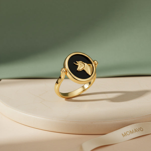 Twin Signet Ring & Pendant | 18K Gold Plated
