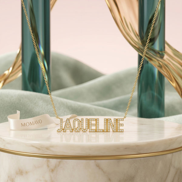 Jacqueline Signature Name Necklace | 18K Gold Plated