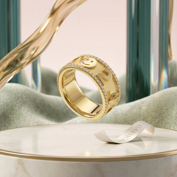 Charm Mark Personalized Ring | 18K Gold Plated