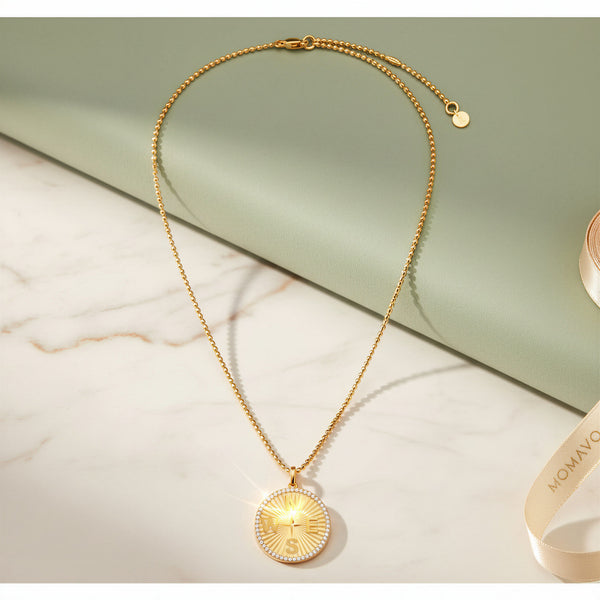 Story Medallion Necklace | 18K Gold Plated