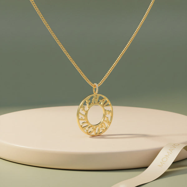 Memo Circle Necklace | 18K Gold Plated