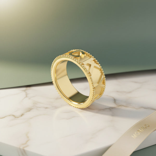 Milgrain Charm Ring | 18K Gold Plated