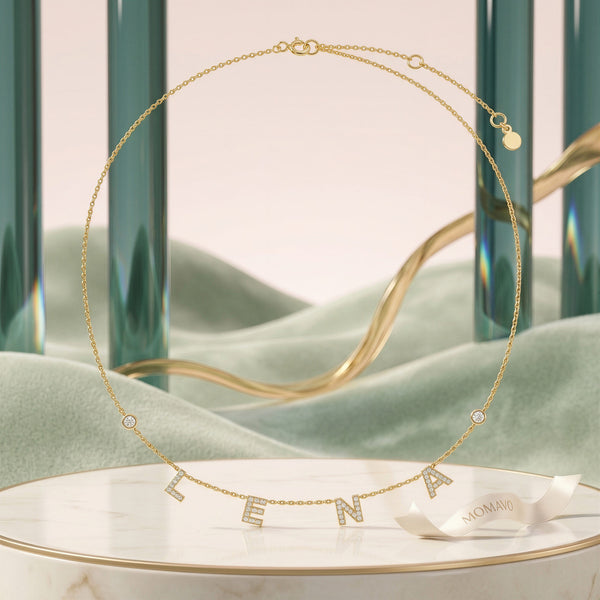 Monogram Letter Necklace | 18K Gold Plated
