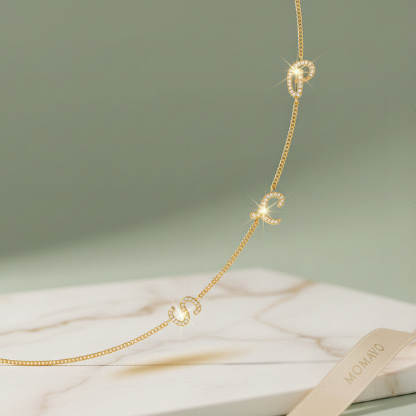 Initial Link Tilt Necklace | 18K Gold Plated