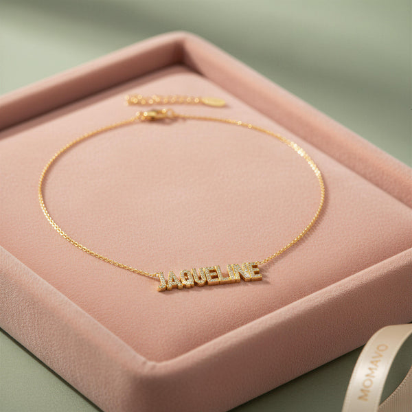 Jacqueline Signature Name Necklace | 18K Gold Plated