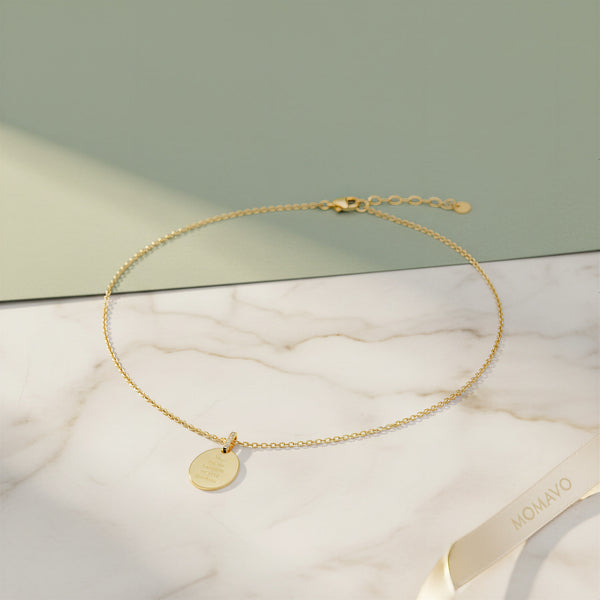 Oval Engravable Pendant Necklace | 18K Gold Plated