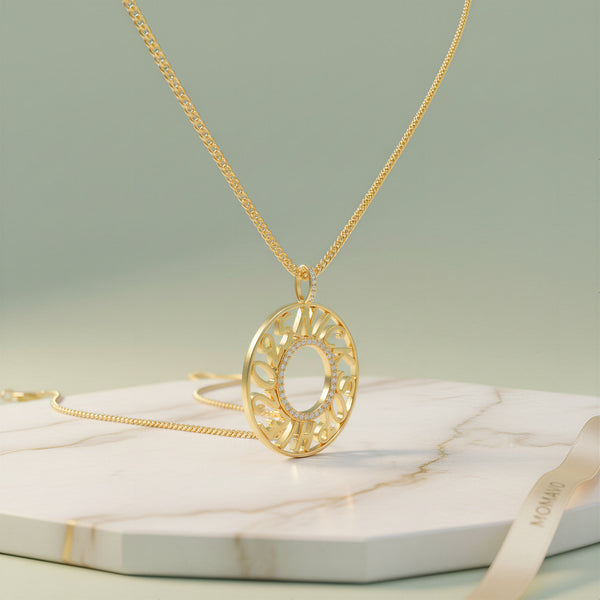 Memo Circle Necklace | 18K Gold Plated