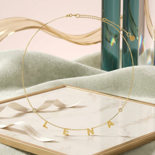 Monogram Letter Necklace | 18K Gold Plated