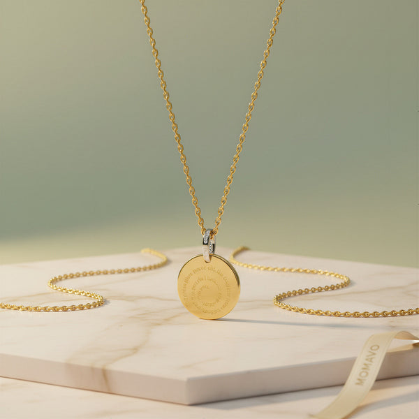 Engravable Circle Pendant Necklace | 18K Gold Plated