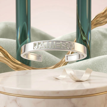 Charm Mark Personalized Cuff | Silver