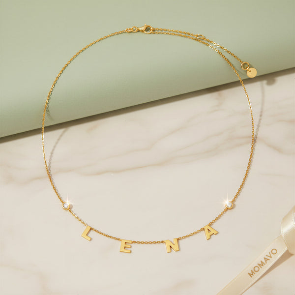 Monogram Letter Necklace | 18K Gold Plated