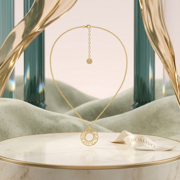 Memo Circle Necklace | 18K Gold Plated