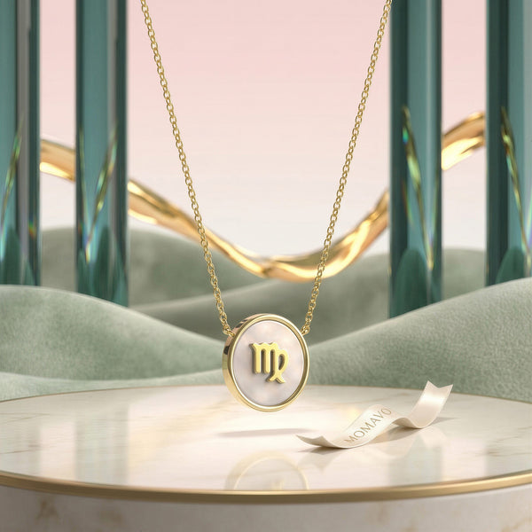 Pearl Zodiac Pendant Necklace | 18K Gold Plated