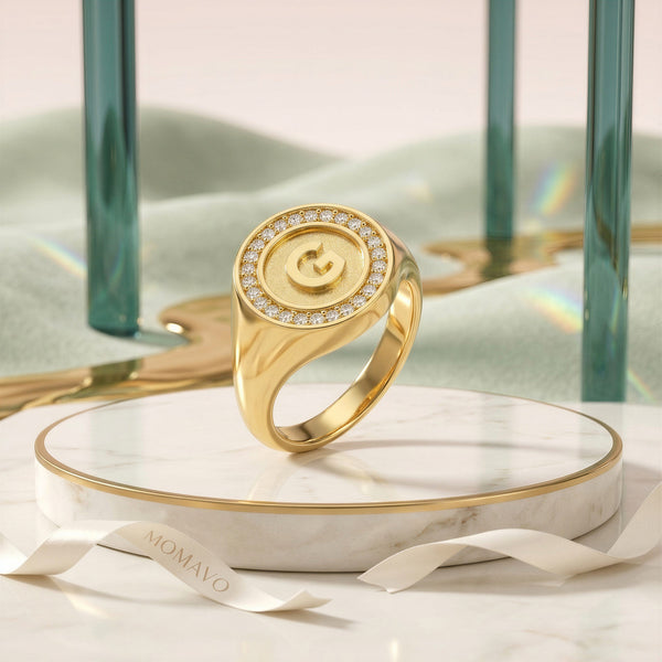 Monogram Initial Ring | 18K Gold Plated