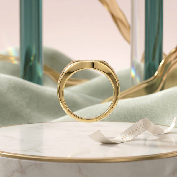Round Monogram Ring | 18K Gold Plated