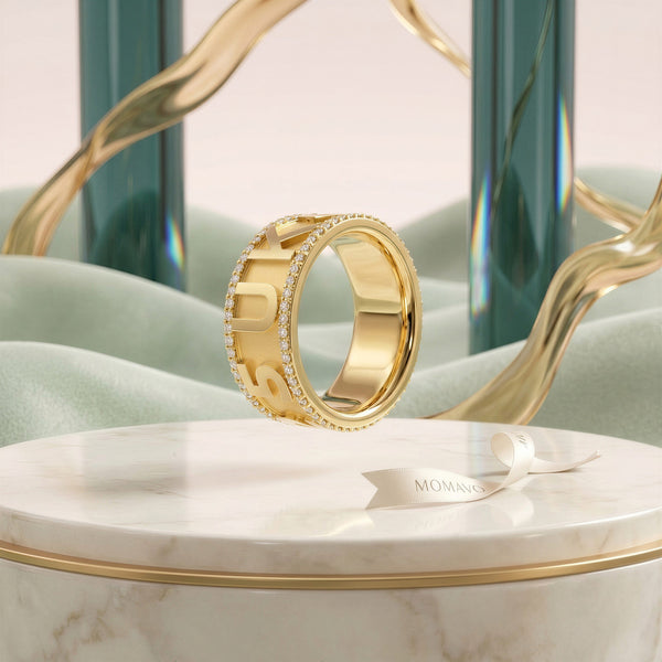 Charm Mark Personalized Ring | 18K Gold Plated
