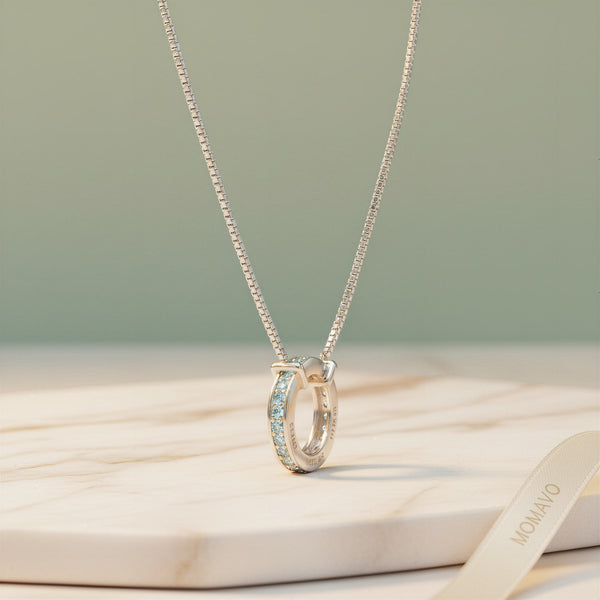 Circle of Love Birthstone Engraving Necklace | 18K Gold Plated