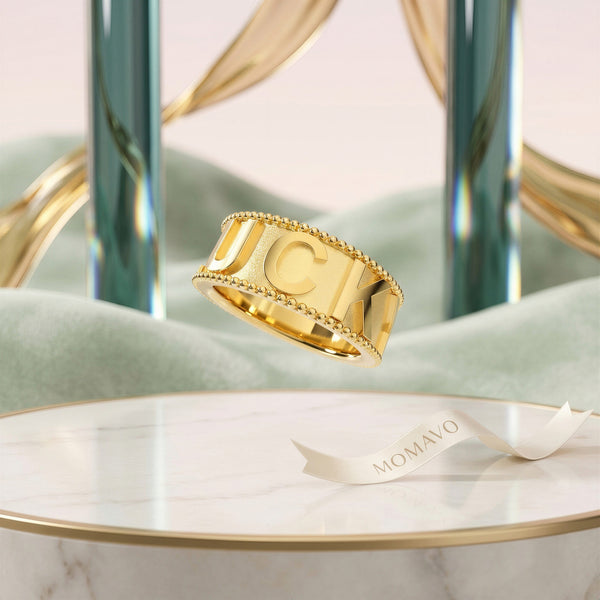 Milgrain Charm Ring | 18K Gold Plated