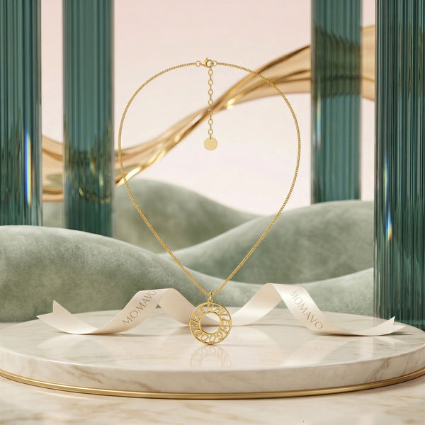Memo Circle Necklace | 18K Gold Plated