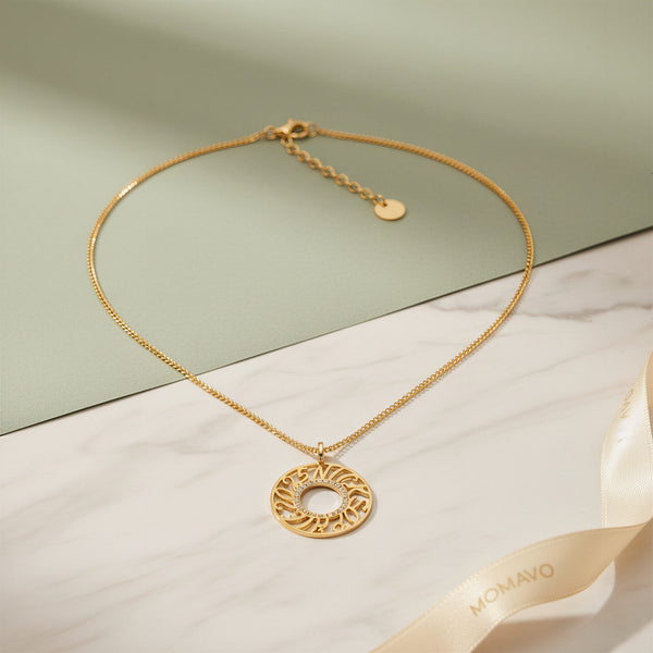 Memo Circle Necklace | 18K Gold Plated