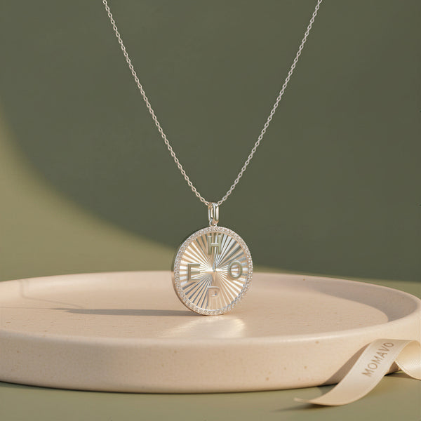 Engravable Medallion Necklace | Silver