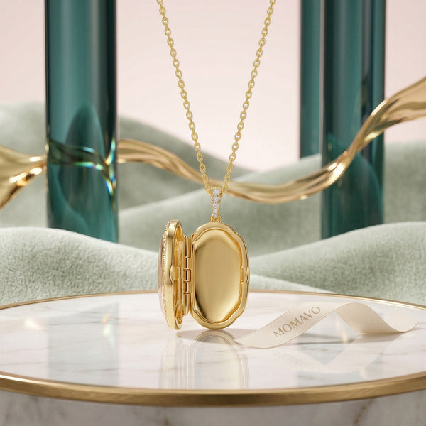 Pearl Glow Locket Necklace | 18K Gold Plated